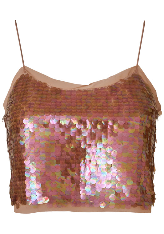 Velma Tank Sequin Tawny