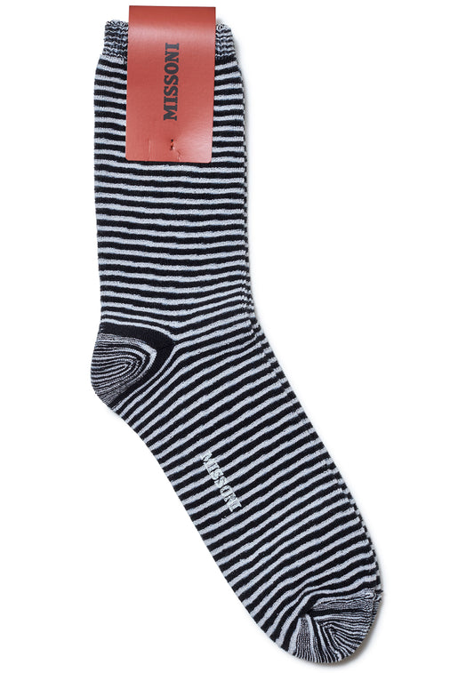 Frotté Stripe Socks Black