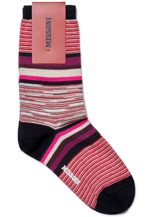 Stripe Socks Multicolor Red