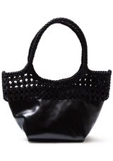 Elma Braided Top Shoulder Bag Black