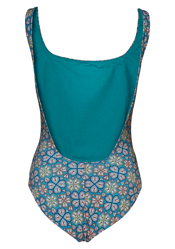 Blue Clover Printed Swimsuit
