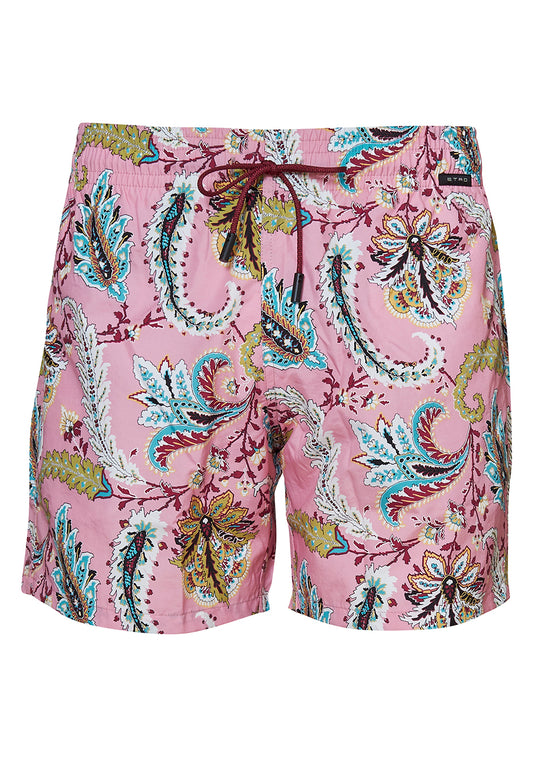 Pink Paisley Swim Shorts