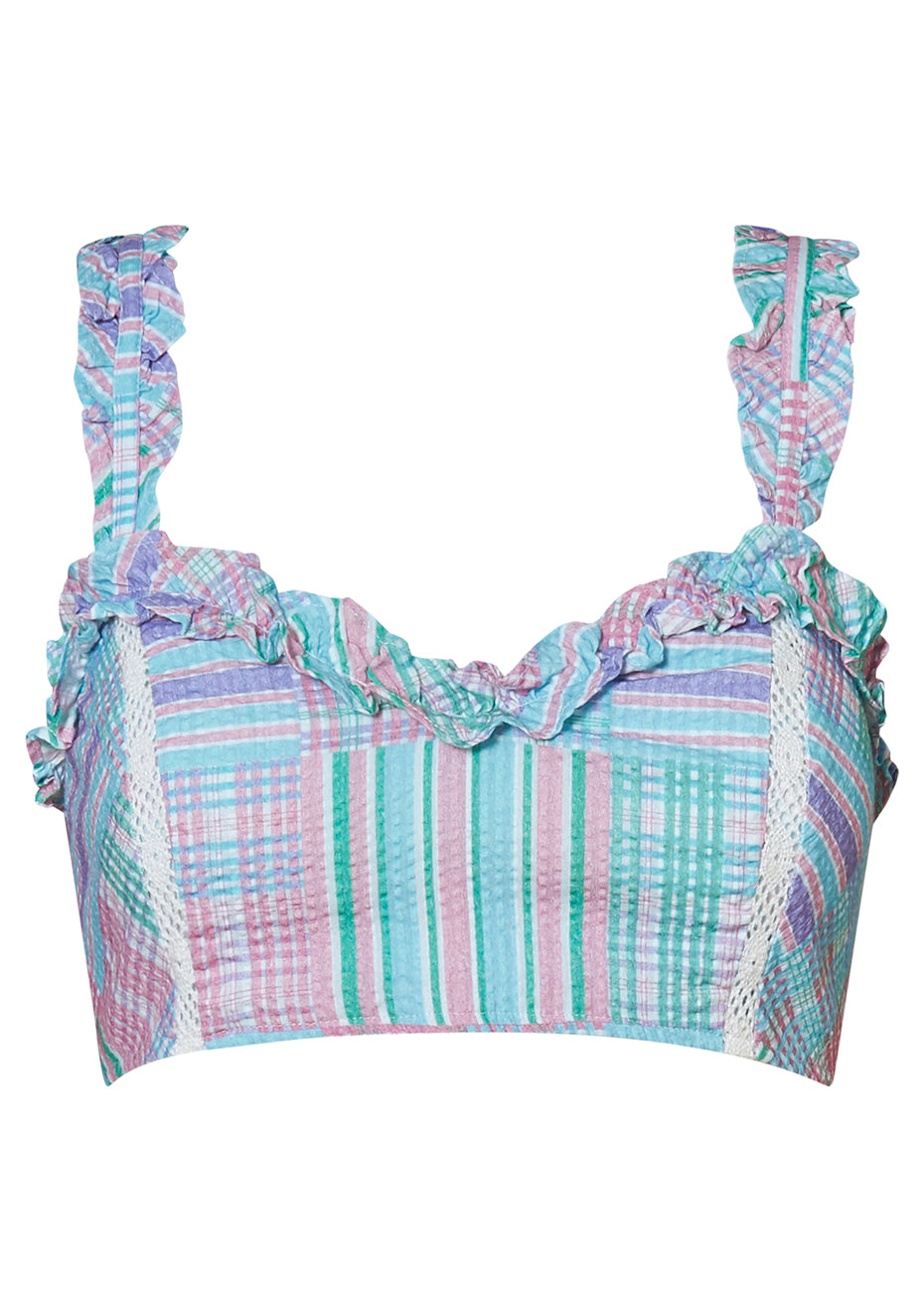 Gingham Seersucker Sweetheart Bralette