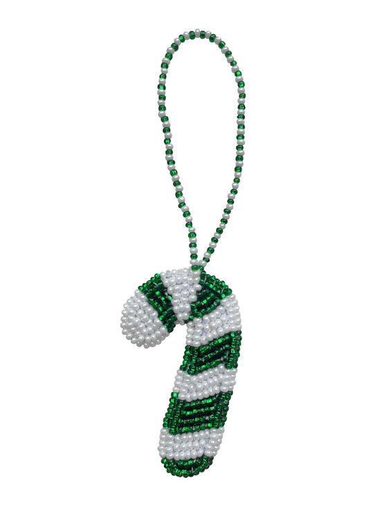 Green Candy Cane Christmas Ornament