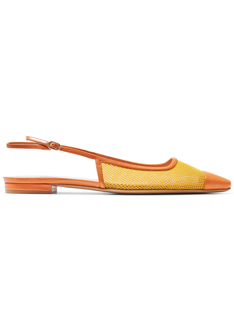 Olivia Mesh Flat Dandelion Slingback