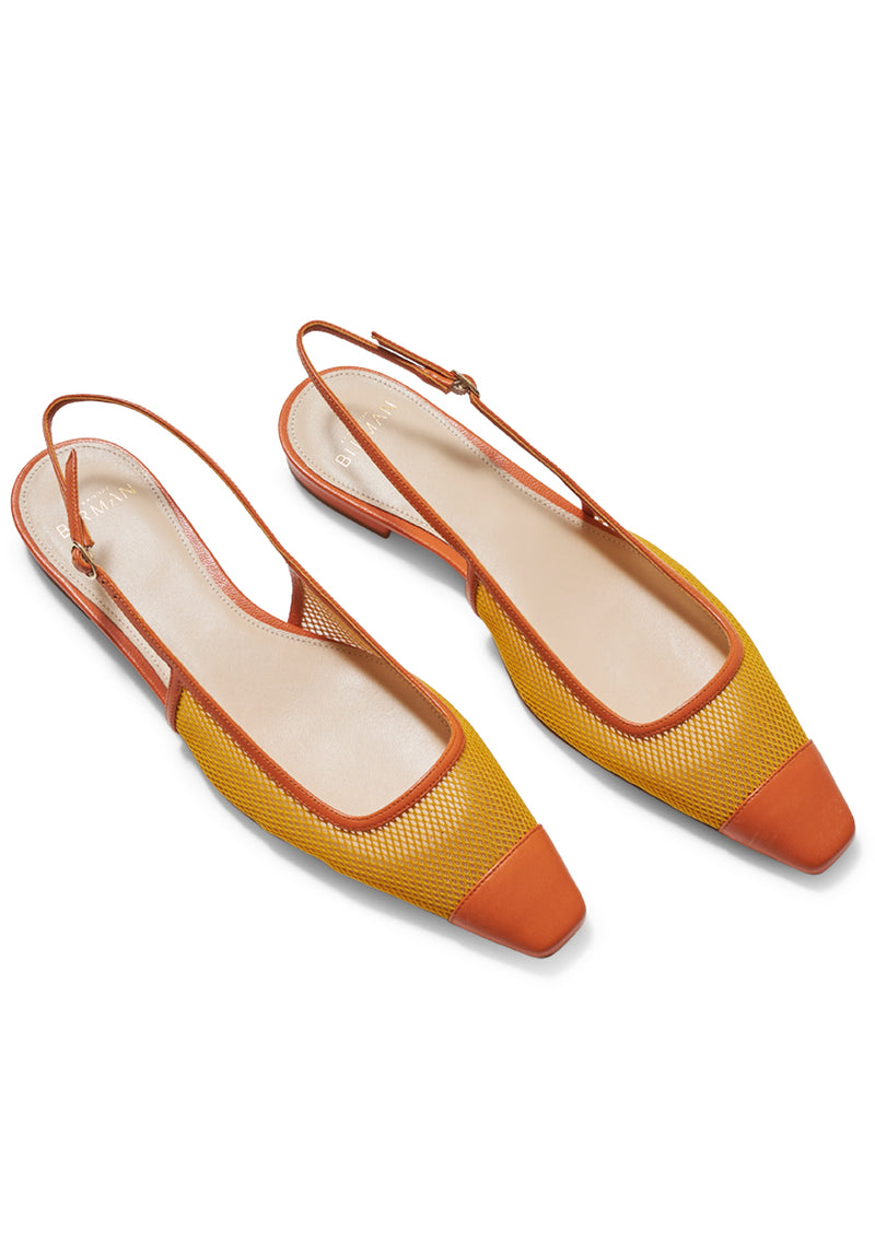 Olivia Mesh Flat Dandelion Slingback