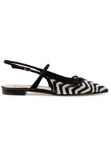 Tita Raffia Flat Black & White