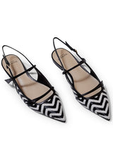 Tita Raffia Flat Black & White