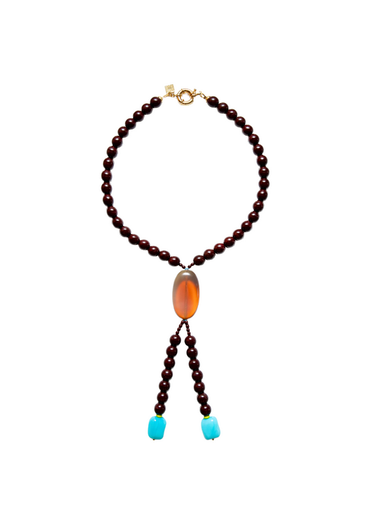 Bolo Tie Necklace Marroon