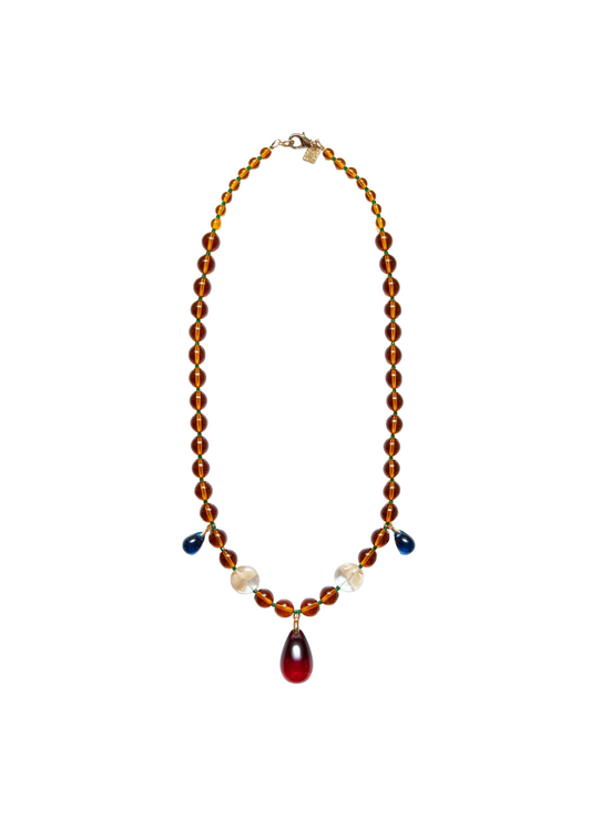 Lungo Big Drop Necklace Amber