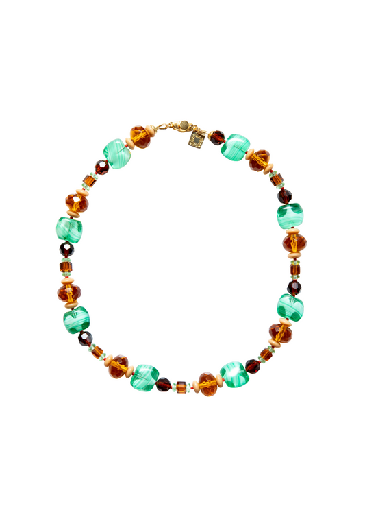 Mini Fancy Necklace Amber Tea Green