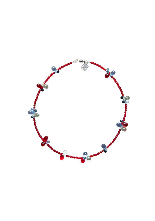 Mini Multi Drop Necklace Ruby