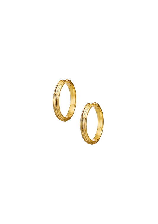 Golden Deco Hoops Bold Gold