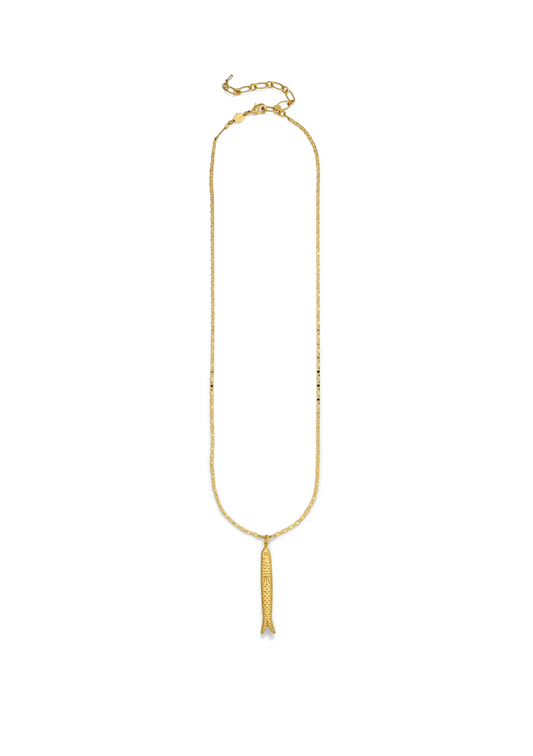 Hippie Fish Necklace Gold