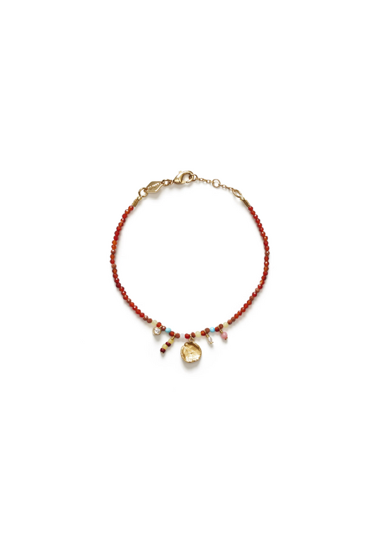 Maroon Harmony Bracelet Gold