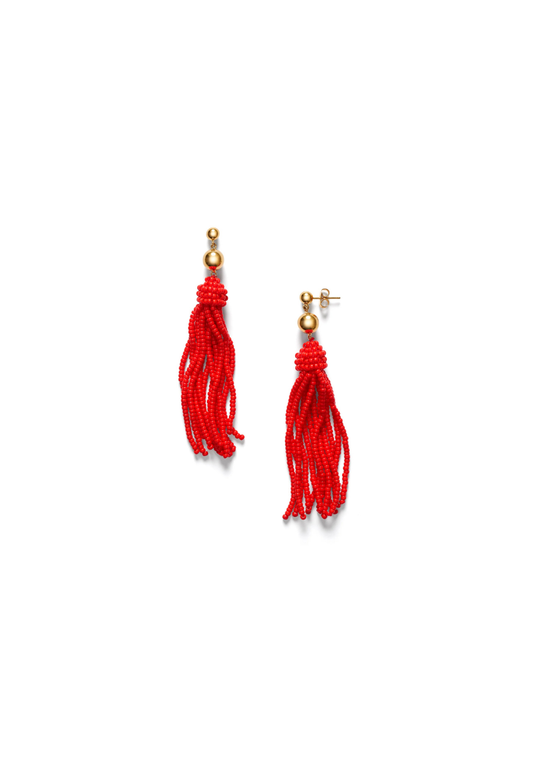 Tassel Fever Earrings Poppy Red