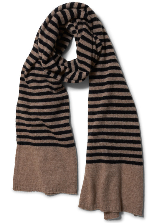 Oatmeal & Black Cashmere Scarf Large