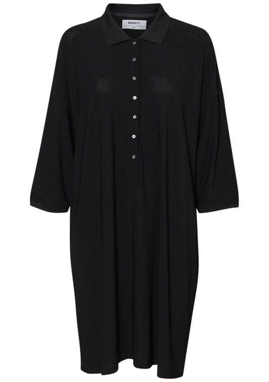 LAY1 Draped Polo Dress Black