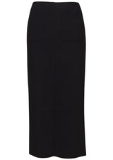 LAY2 Buttoned Wrap Skirt Black