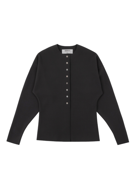 LAY2 Roundneck Cardigan Anthracite
