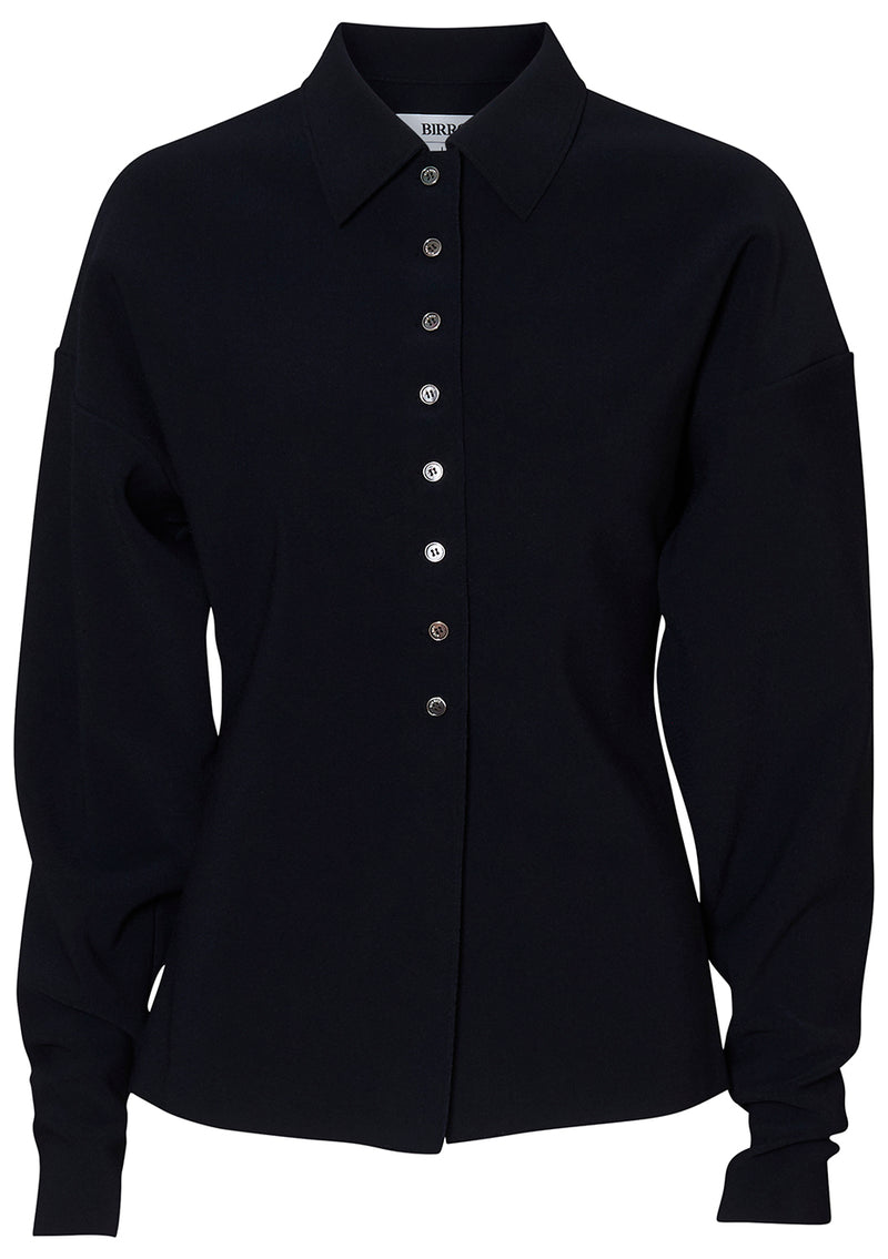 LAY3 Point Collar Cardigan Ink