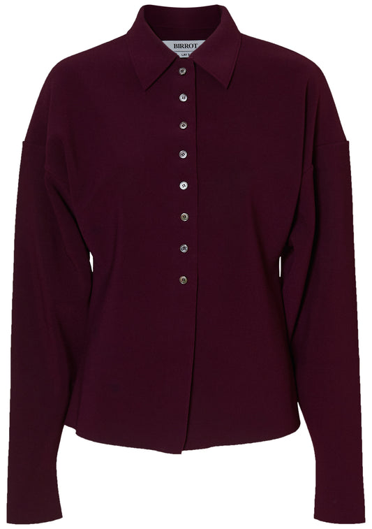 LAY3 Point Collar Cardigan Marron