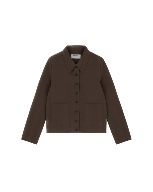 LAY3 Point Collar Jacket Cocoa Brown