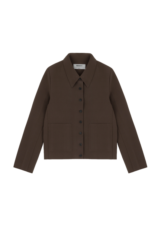 LAY3 Point Collar Jacket Cocoa Brown