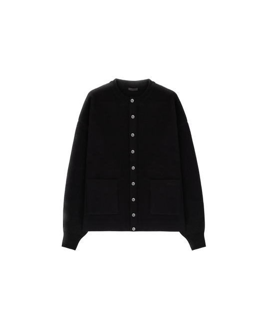 Merino Round Cardigan Black