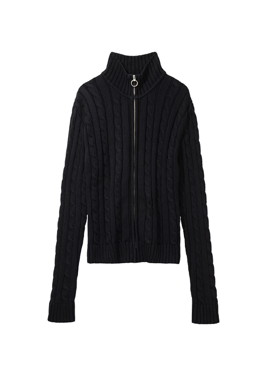 Jo Zip Sweater Black