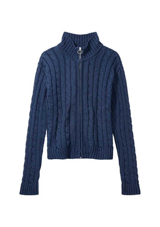Jo Zip Sweater Indigo