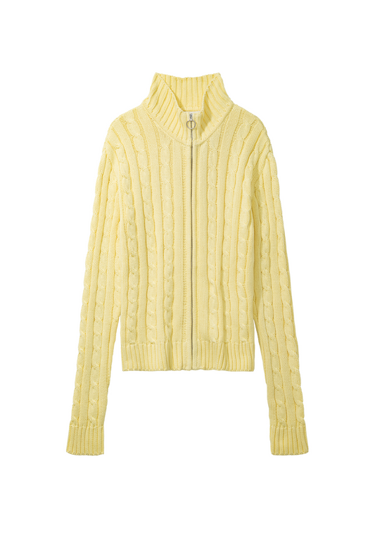 Jo Zip Sweater Pastel Yellow