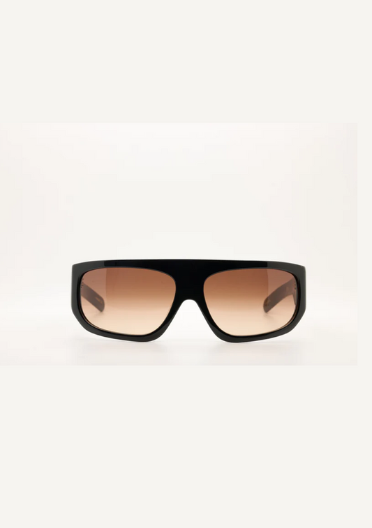 Farah Solid Black/Brown Gradient Sunglasses