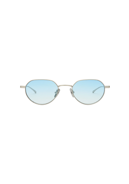 Lucien Brushed Silver/Light Blue Lens