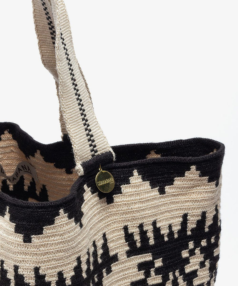 Hawk Tote Bag Black & Beige