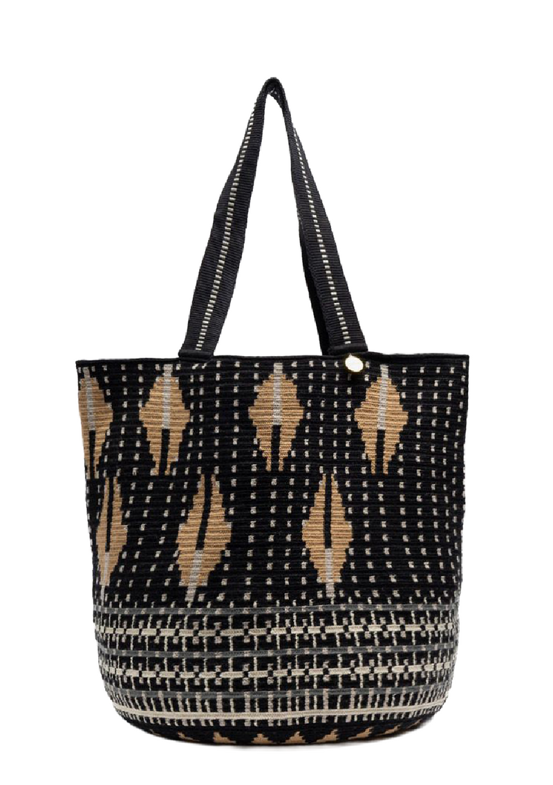 Hibiscus Tote Bag Black & Nude