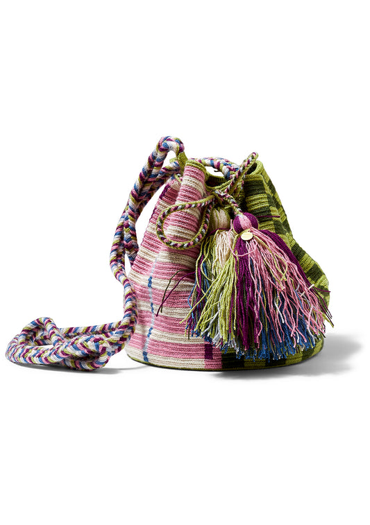 Owl Crossbody Bag Light Pink & Dark Green