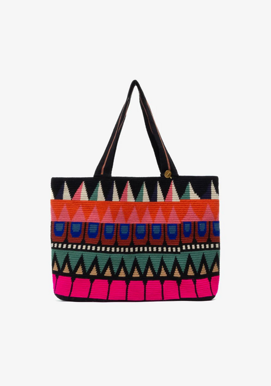 Yakarta Shopping Bag Emerald Green & Fuchsia