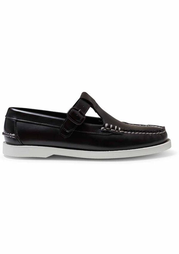 Alber T-Bar Nautic Loafer Black/White