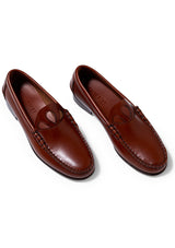 Anancla Cut-Out Slip Loafer Tan