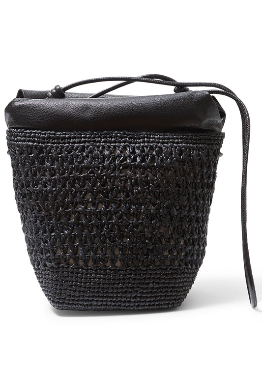 Campello Raffia Macrame Bucket Bag