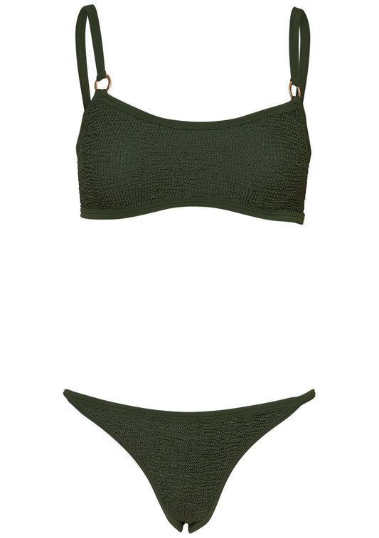 Iris Gold Hoop Bikini Metallic Khaki