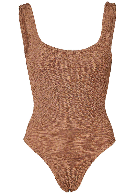 Square Neck Swim Metallic Cocoa