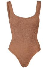 Square Neck Swim Metallic Cocoa