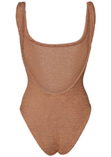 Square Neck Swim Metallic Cocoa