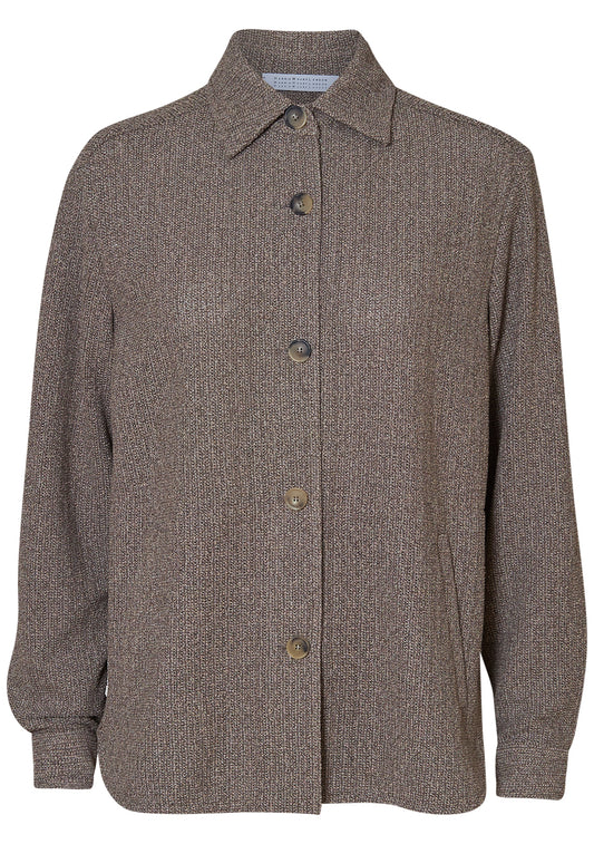 Shirt Jacket Bicolour Frisé Taupe