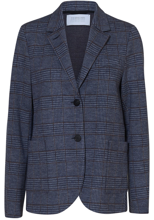 Stand-Up Collar Blazer Denim