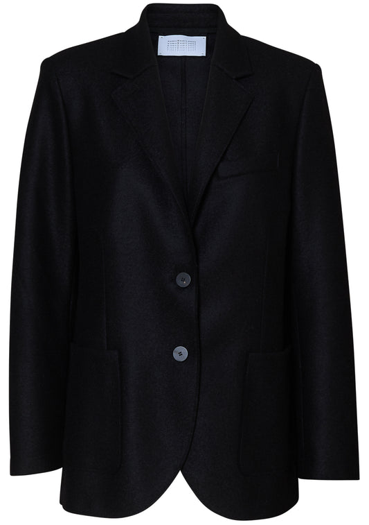 Travel Blazer Light Pressed Wool Black