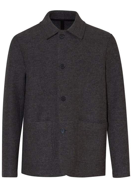 Utility Jacket Boiled Wool Brown Grey