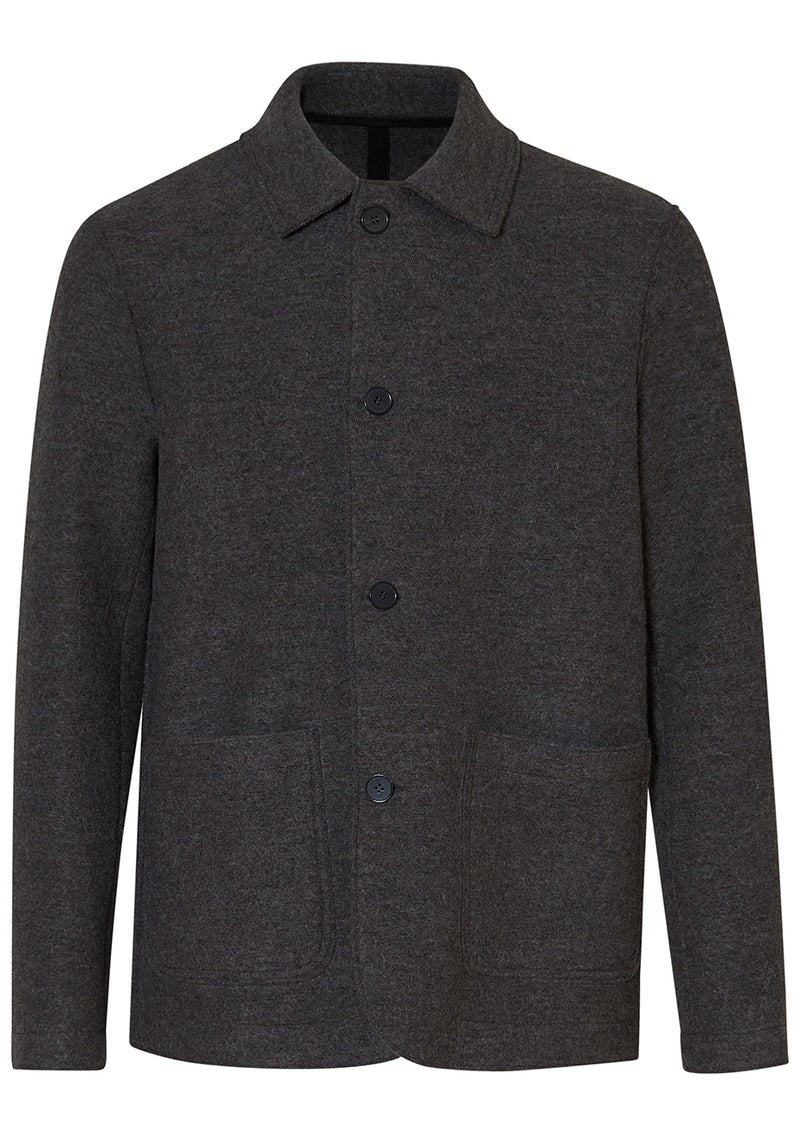 Utility Jacket Boiled Wool Brown Grey